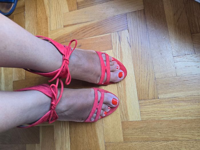 Escarpins daim rouge minelli taille 40 - photo numéro 2