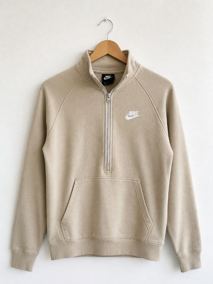 sweat nike xs beige zip col montant neuf - photo numéro 2