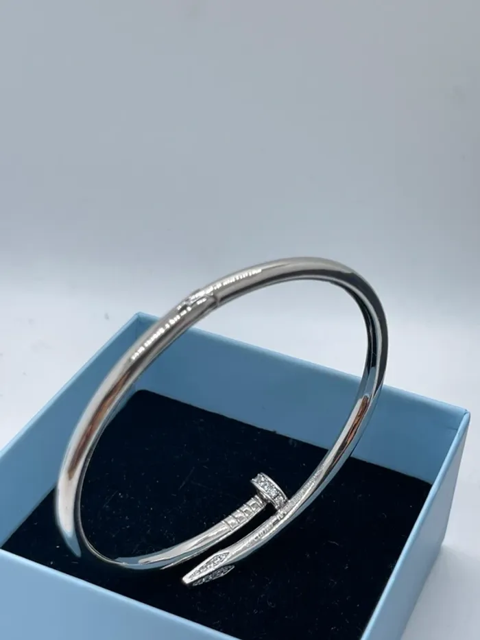 Bracelet jonc argenté taille 19cm - photo numéro 8