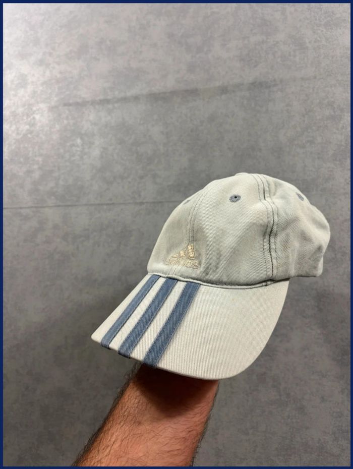 Casquette Vintage Adidas Logo Brodé Gris - photo numéro 3