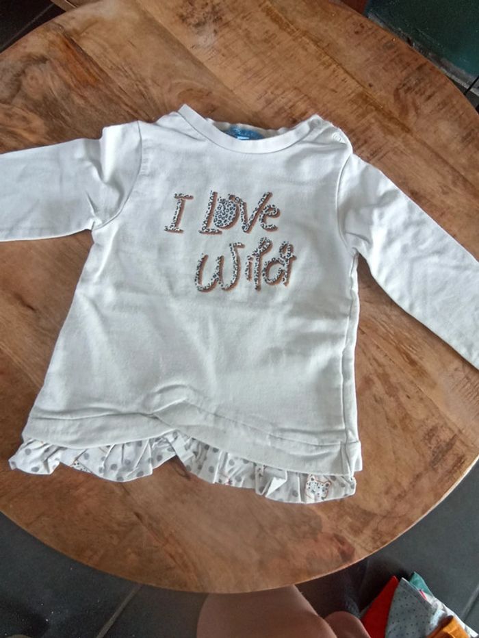 T-shirt manches longues fille 12 mois