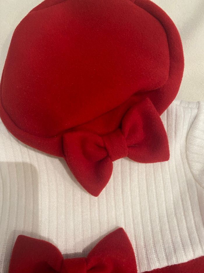 Robe bébé fille avec béret et noeud - photo numéro 4