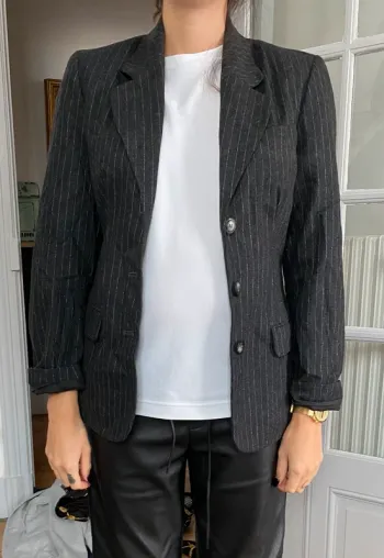 Veste tailleur vintage à rayures Elle