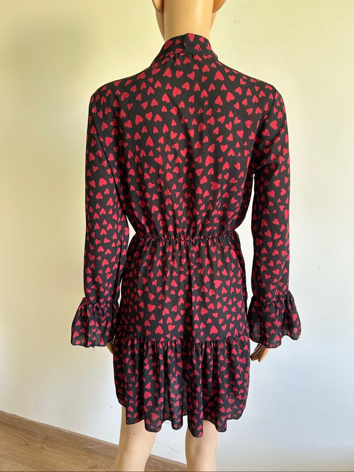 Robe noire et rouge à manches longues LolaLiza taille 36 comme neuve - photo numéro 5
