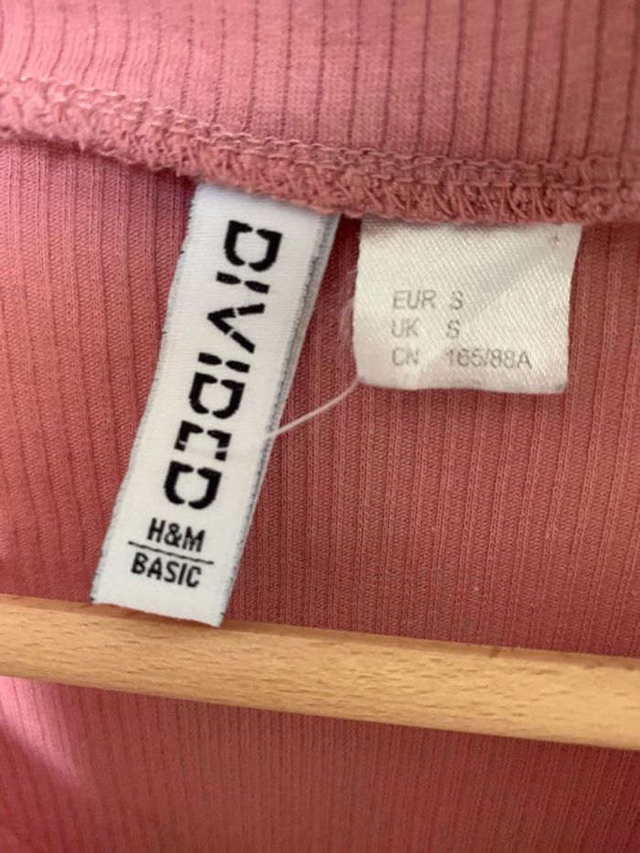 Crop top côtelé rose H&M Taille S très bon état - photo numéro 2