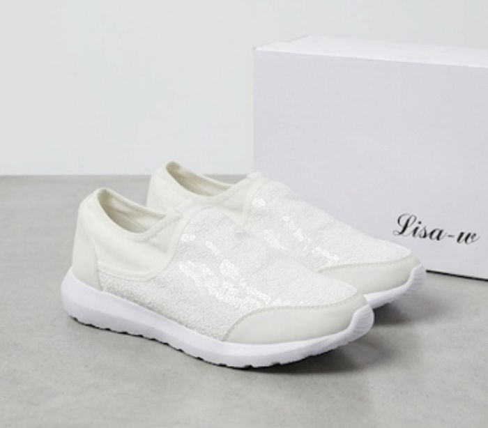 Baskets sans lacet avec sequin brillante et souple - photo numéro 1