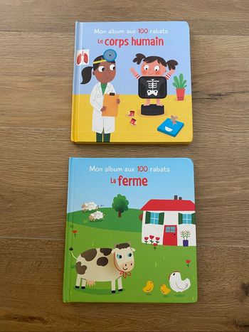 Lot 2 livres imagiers ferme et corps humain