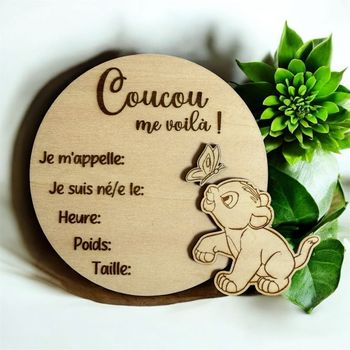 Rond naissance en bois roi lion
