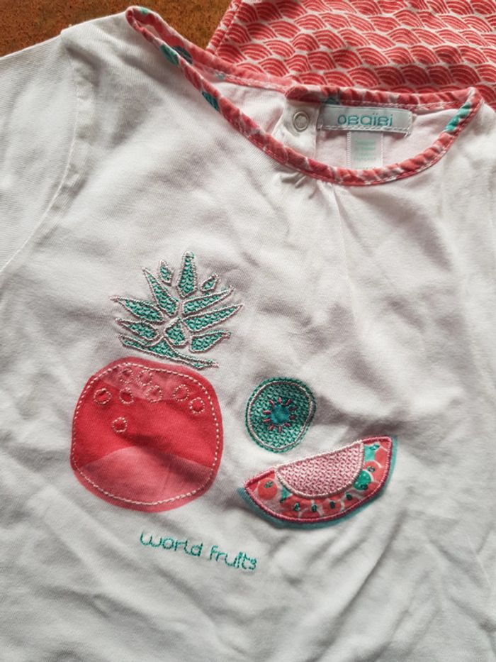 Tee shirts été fille obaibi 2ans neufs - photo numéro 2