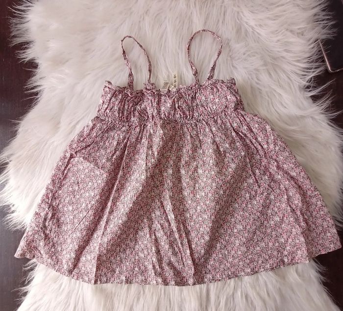 Petite blouse fleurie débardeur évasée 10 ans -138cm N*0600 - photo numéro 2