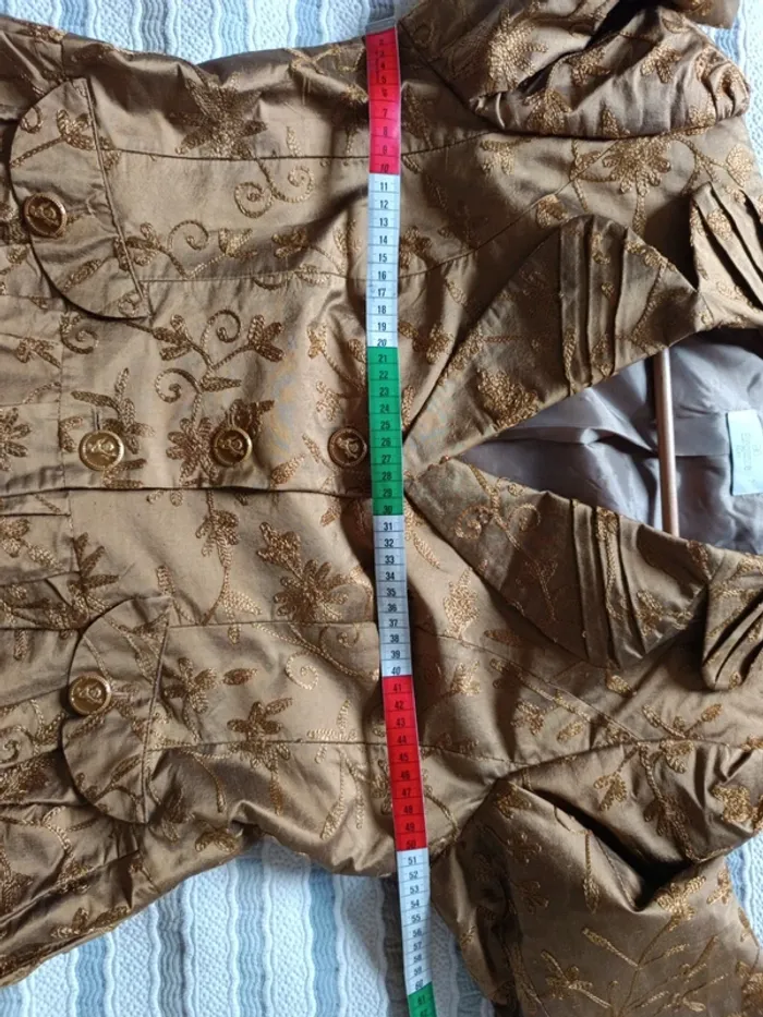 Superbe blazer Élégance Paris t.44 100% soie brodée - photo numéro 12
