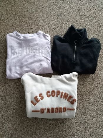 Lot de 3 sweats dont 1 à capuche taille xs