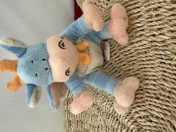 DOUDOU PELUCHE BENGY DRAGON bleu orange blanc