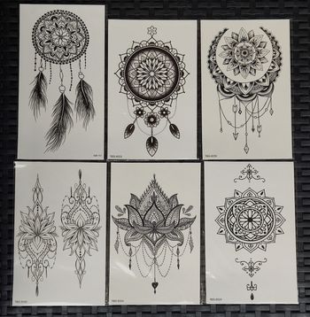 Lot de 6 tatouages temporaires ultra réaliste