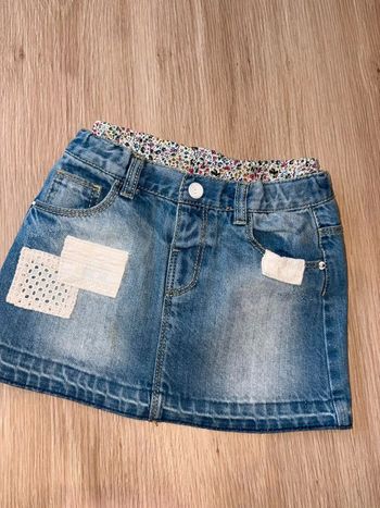 Jupe en jean + bloomer fleuris Zara 4 ans