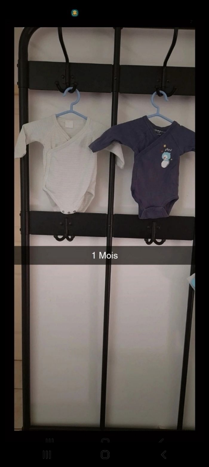 Lot de bodies manches longues taille 1 Mois