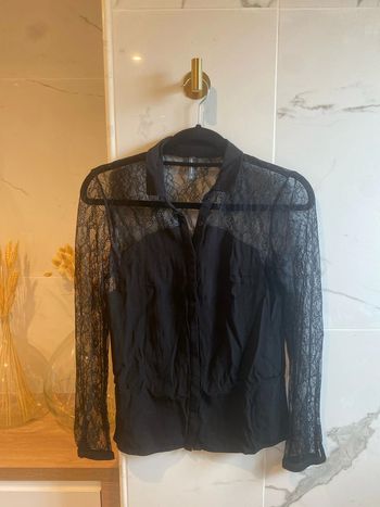 Chemisier Naf naf, taille 34, noir avec dentelle
