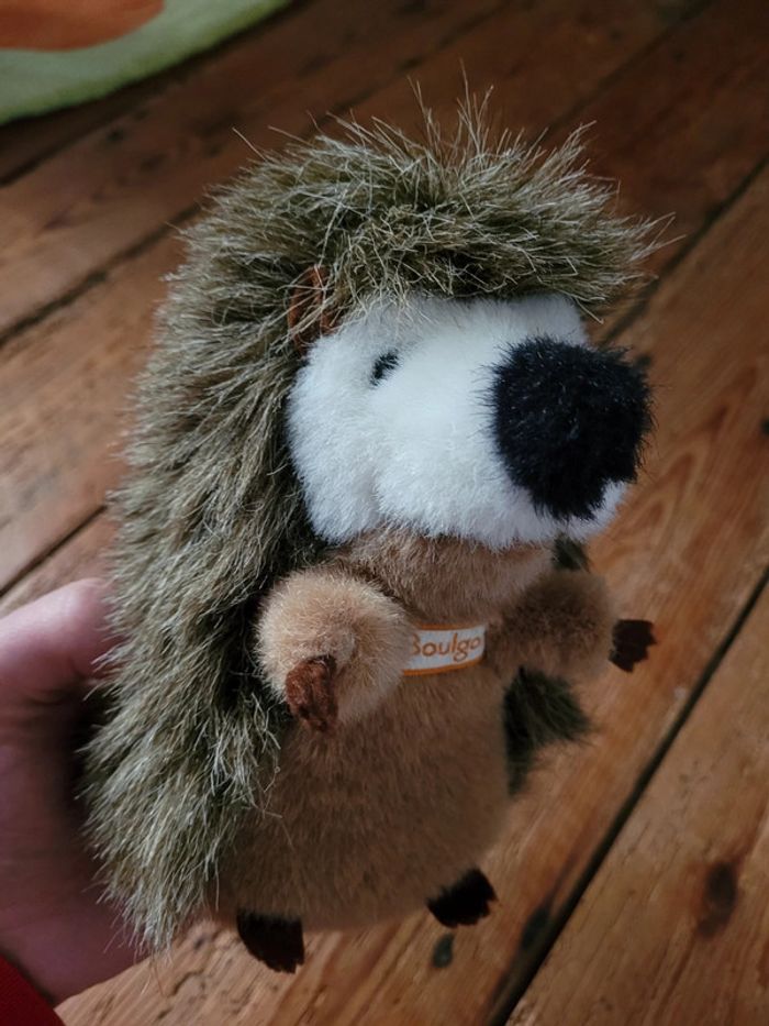 RARE Peluche Hérisson Boulgom 16cm brun marron doudou Made in France collection
