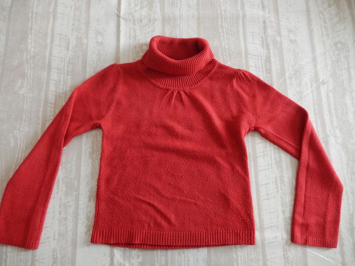 Pull fille col roulé