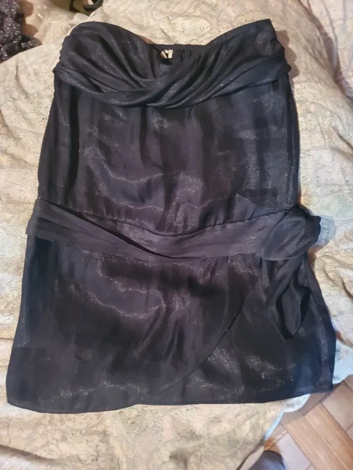 robe bustier bleu nuit à paillettes@ - photo numéro 5