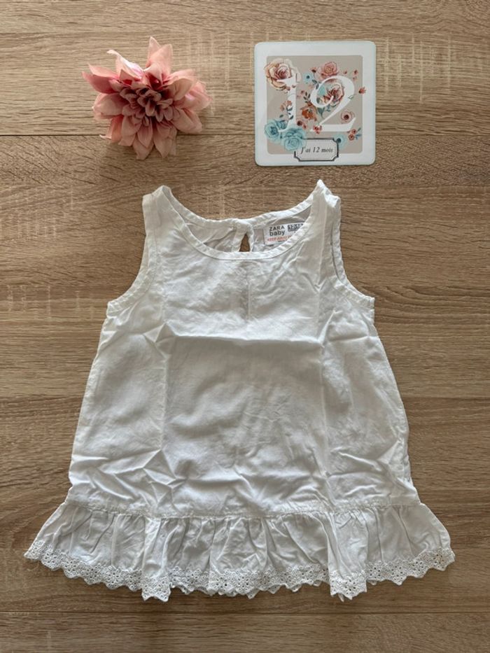 Robe blanche légère Zara baby 18 mois TBE