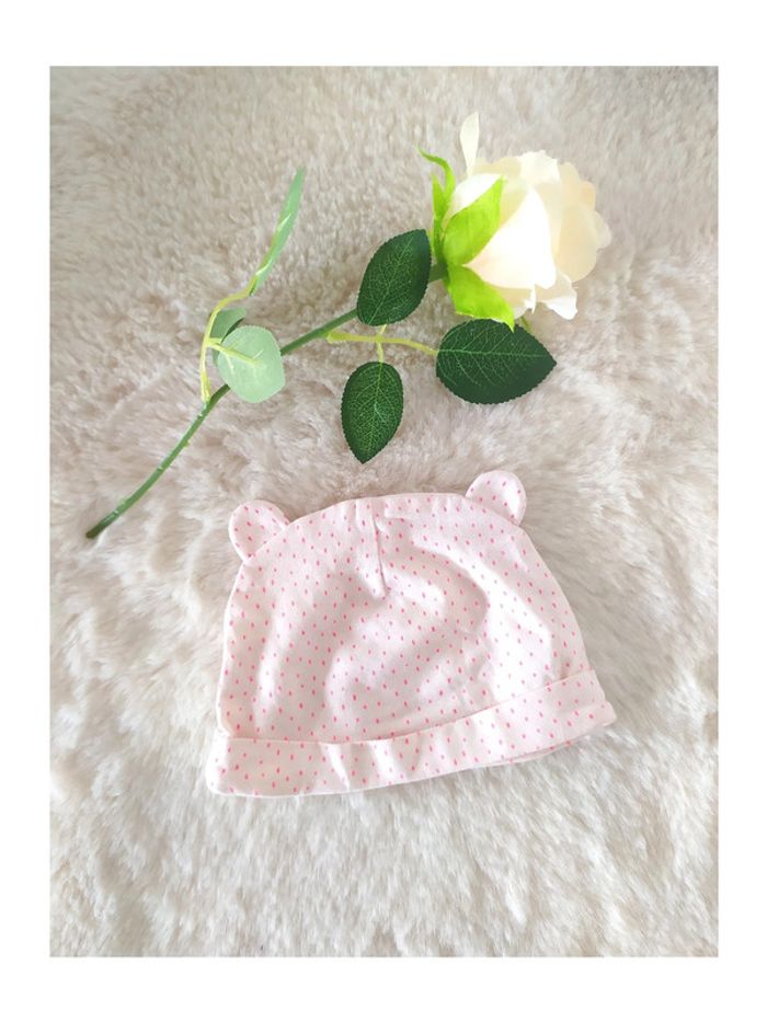 Bonnet en coton bébé fille nouveau-né 0-1 mois été