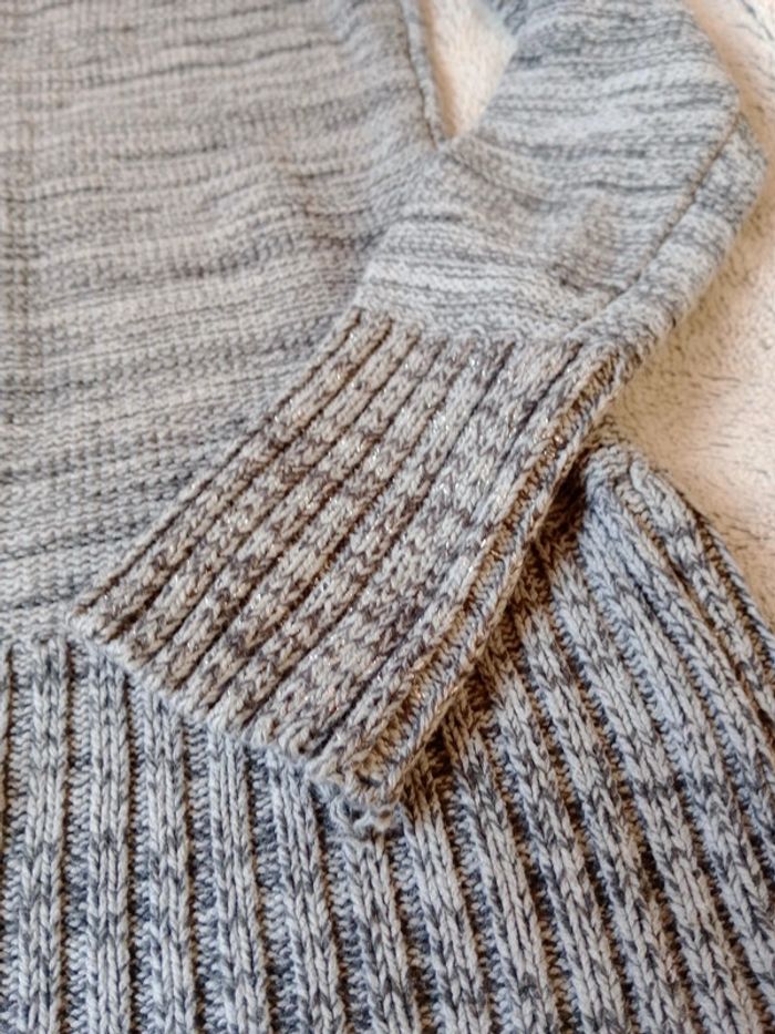 Pull fille 12 13 ans gris chiné avec fil métallisé c 15 - photo numéro 4