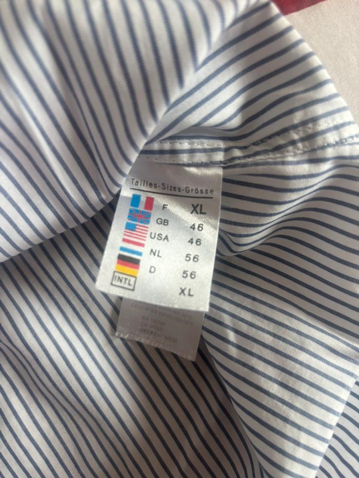 Chemise Saint James taille Xl à rayures blanche et bleu - photo numéro 8