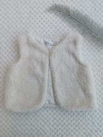 🔸Gilet Blanc Moumoute - Bout'chou 9 Mois🔸
