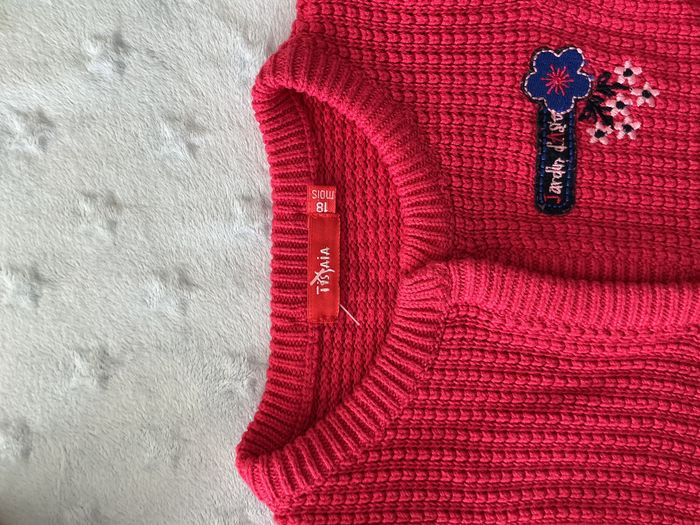 gilet fuchsia broderie poitrine 18 mois tissaia - photo numéro 8