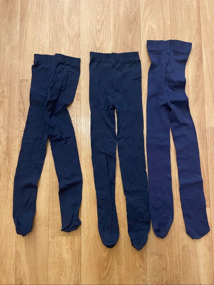 Lot de 3 paires de collants marine 5/6 ans