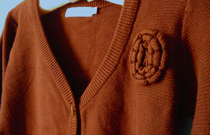 Jupe + gilet femme S 36 Cache Cache ensemble marron imprimé TBE - photo numéro 6