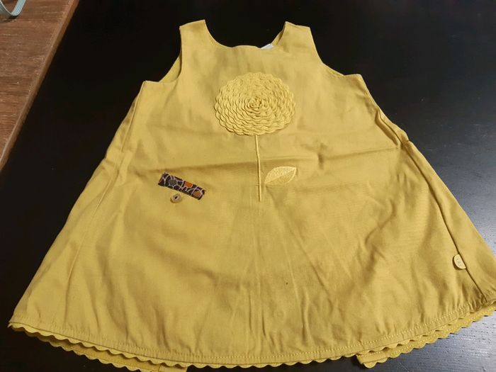 Robe été jaune fleurs obaibi bébé fille 3 mois