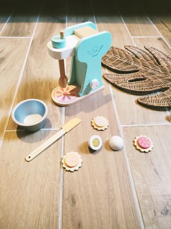 🥣Jeu d'imitation - Dinette en bois - Robot mixeur de cuisine et pâtisseries- marque Janod