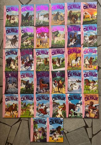 Lot 32 livres enfants bibliothèque rose Mes amis les chevaux 