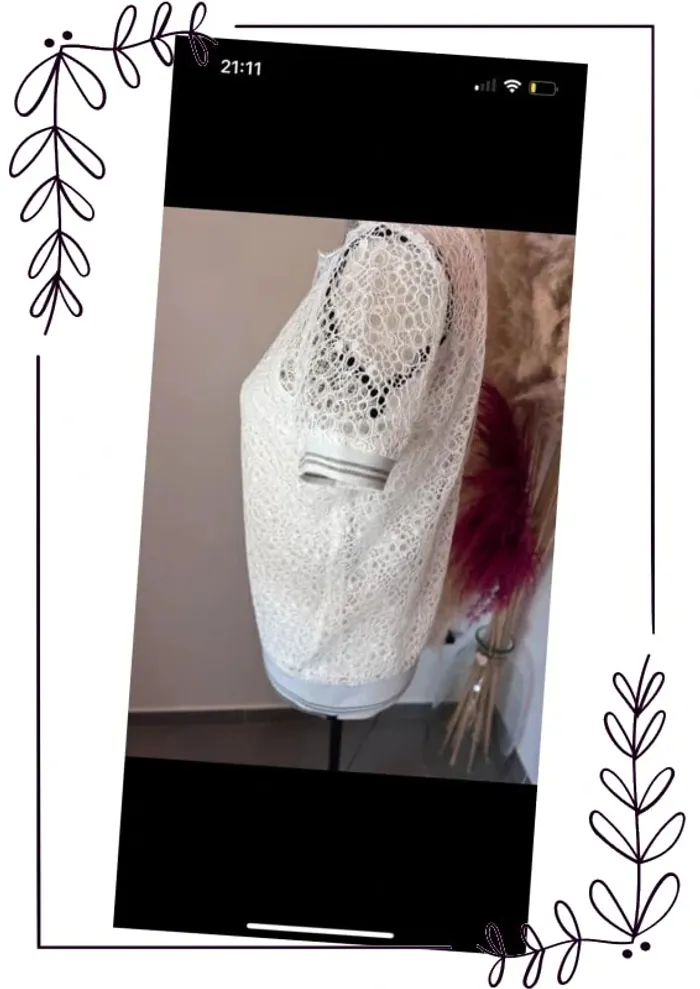 T-shirt blanc effet dentelle neuf - photo numéro 4