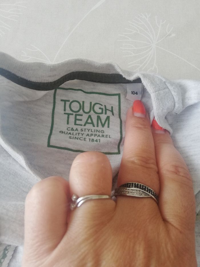 Tee shirt manches e blanc chiné sequins réversibles 104 cm tough team - photo numéro 2