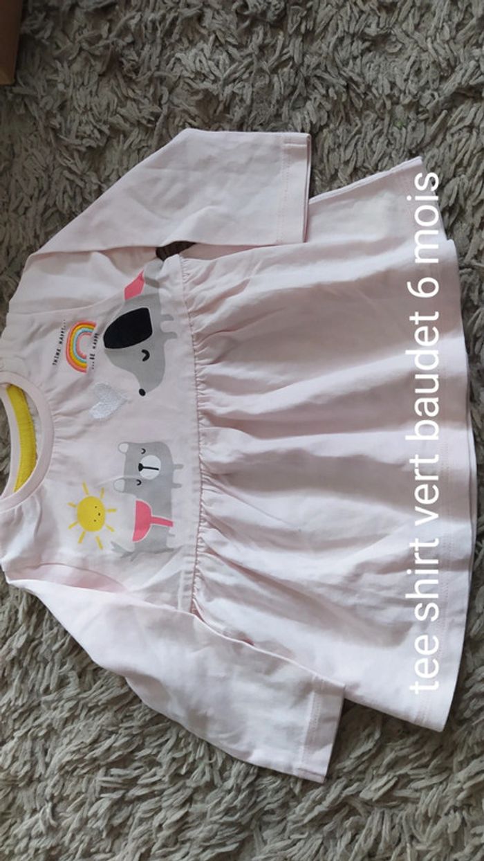 Tee shirt vert baudet 6 mois