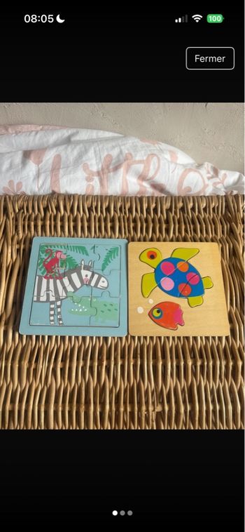 2 puzzle en bois en bon état  