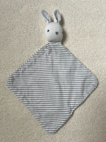 Doudou plat lapin rayé obaibi