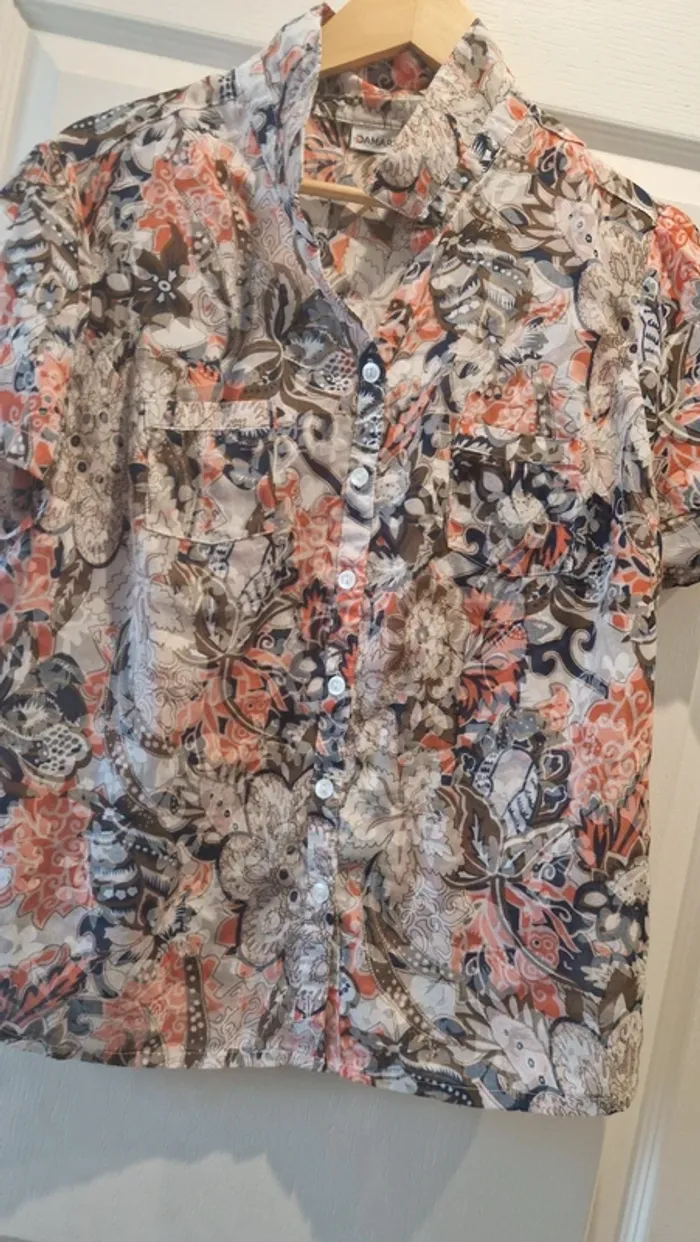 Belle chemise  /blouse vintage damart taille l tres bon etat - photo numéro 3