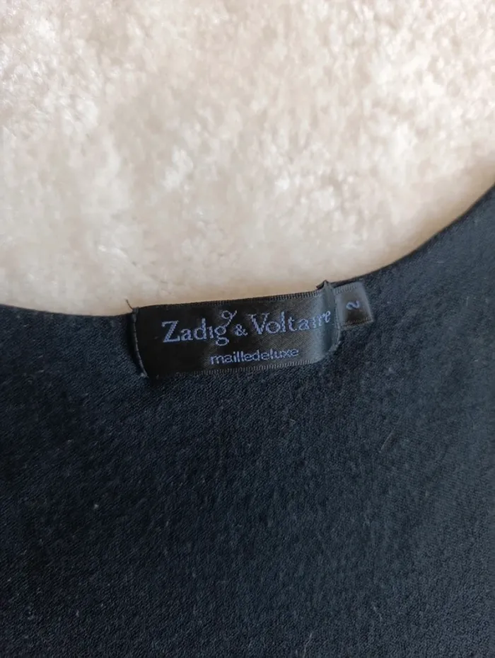 Petite robe noir Zadig & Voltaire T2 matière laine légère fluide modèle New Jazz - photo numéro 7