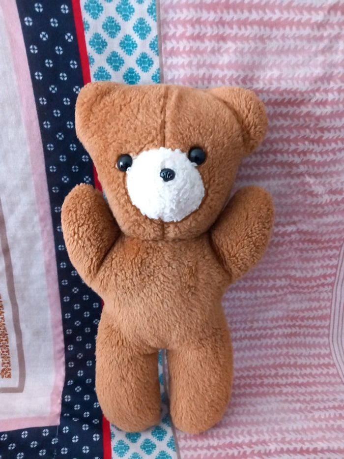 Peluche nounours vintage 33cm marron vintage - photo numéro 2