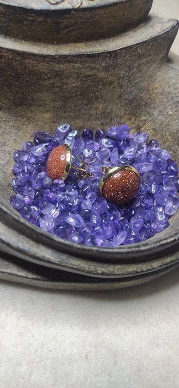 Boucles oreilles en Goldstone de Cuivre