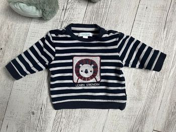 🦁 Sweat rayé Obaïbi - 3 mois