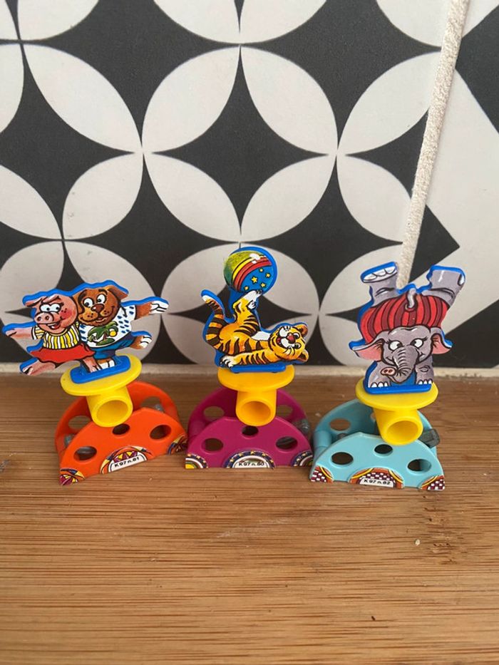Lot 3 jouets kinder années 90’s thème cirque