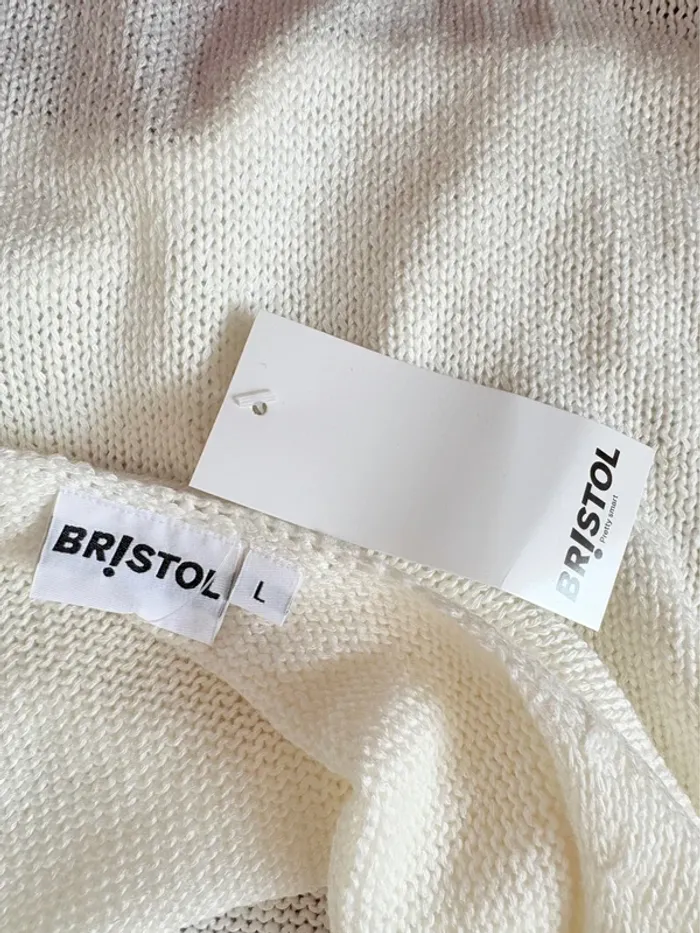 Joli top sans manches blanc tricot Taille L Bristol - photo numéro 4
