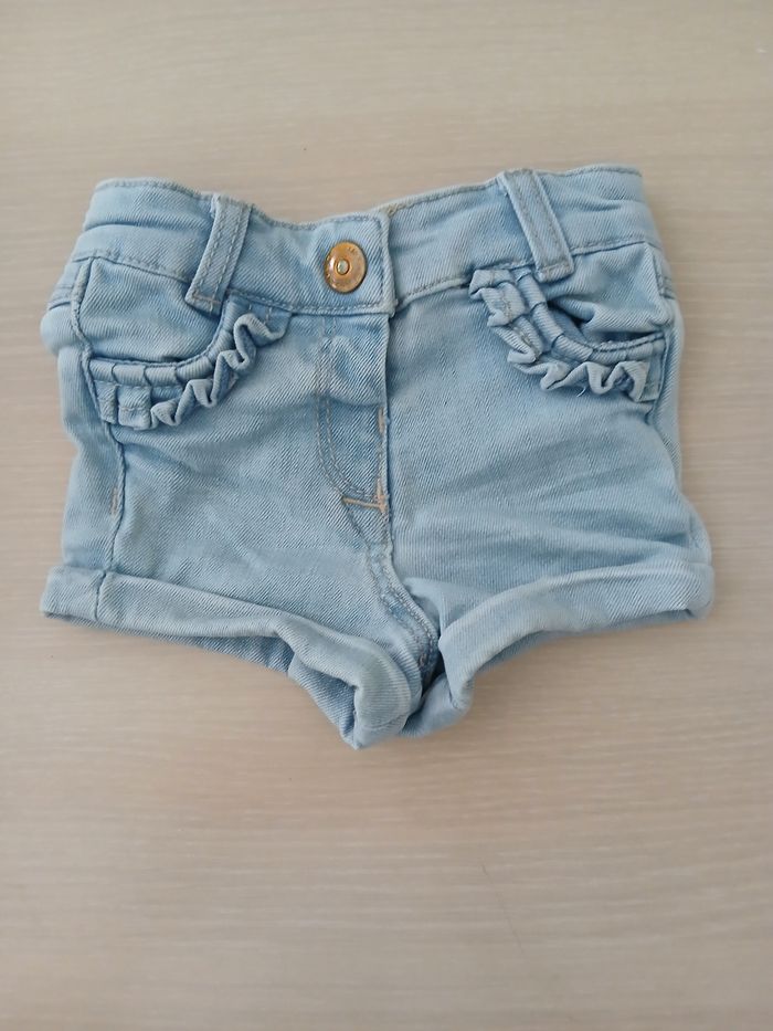 Short jean bebe taille 3 mois marque tape a l oeil - photo numéro 3