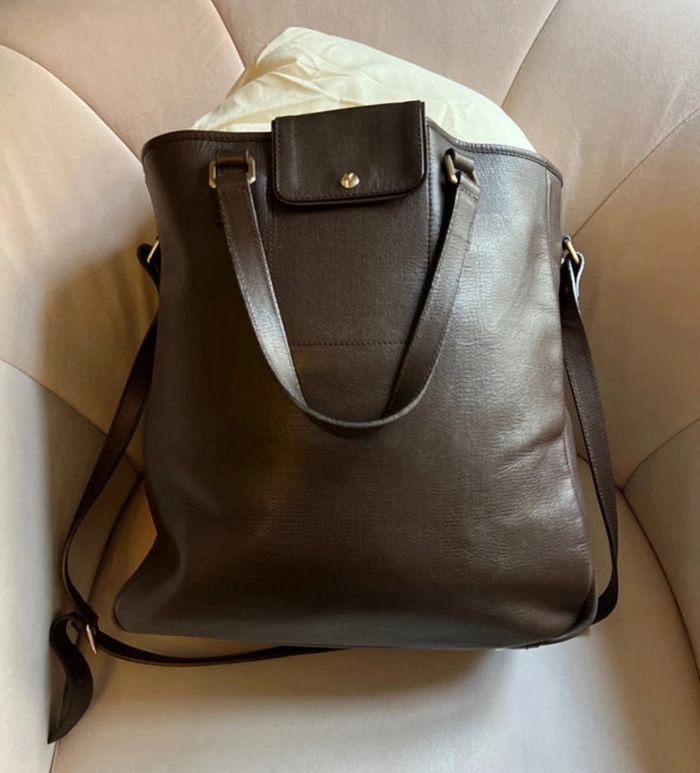 Yves Saint Laurent – Sac besace "Ycone" grand modèle – Marron chocolat - photo numéro 5