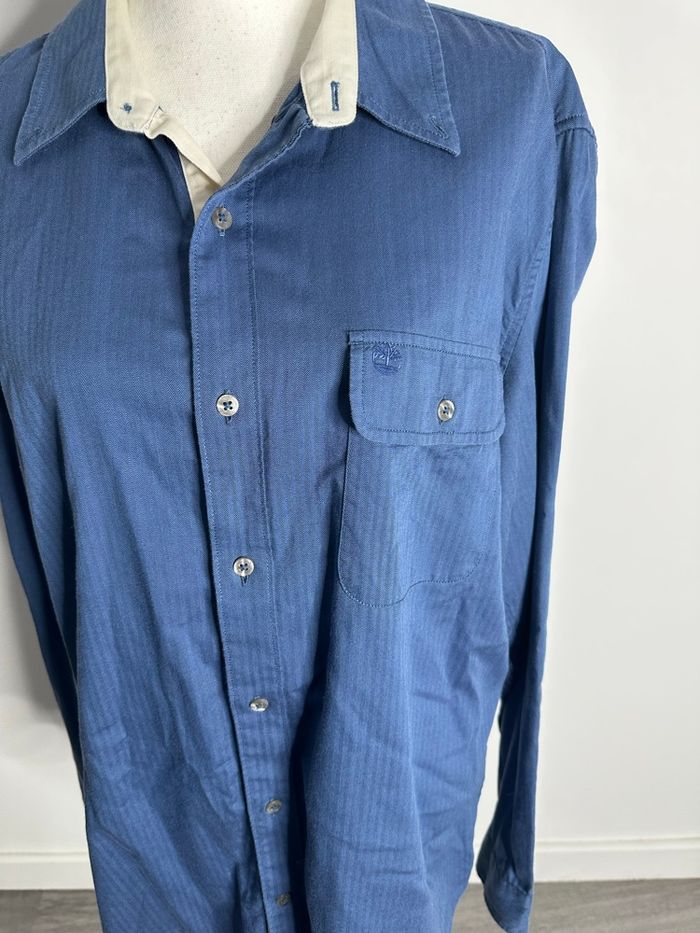 Chemise bleue à rayures Timberland TXL - photo numéro 3